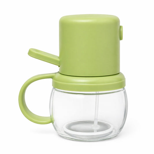 Pulverizator ulei 210 ml, 13x8.5 cm, spray bucatarie, sticla, dozare uniforma, verde