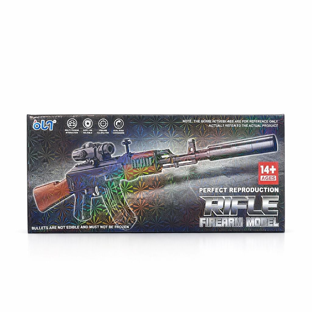 Pusca de jucarie crystal bullet rifle firearm model cu accesorii, 41.5 cm