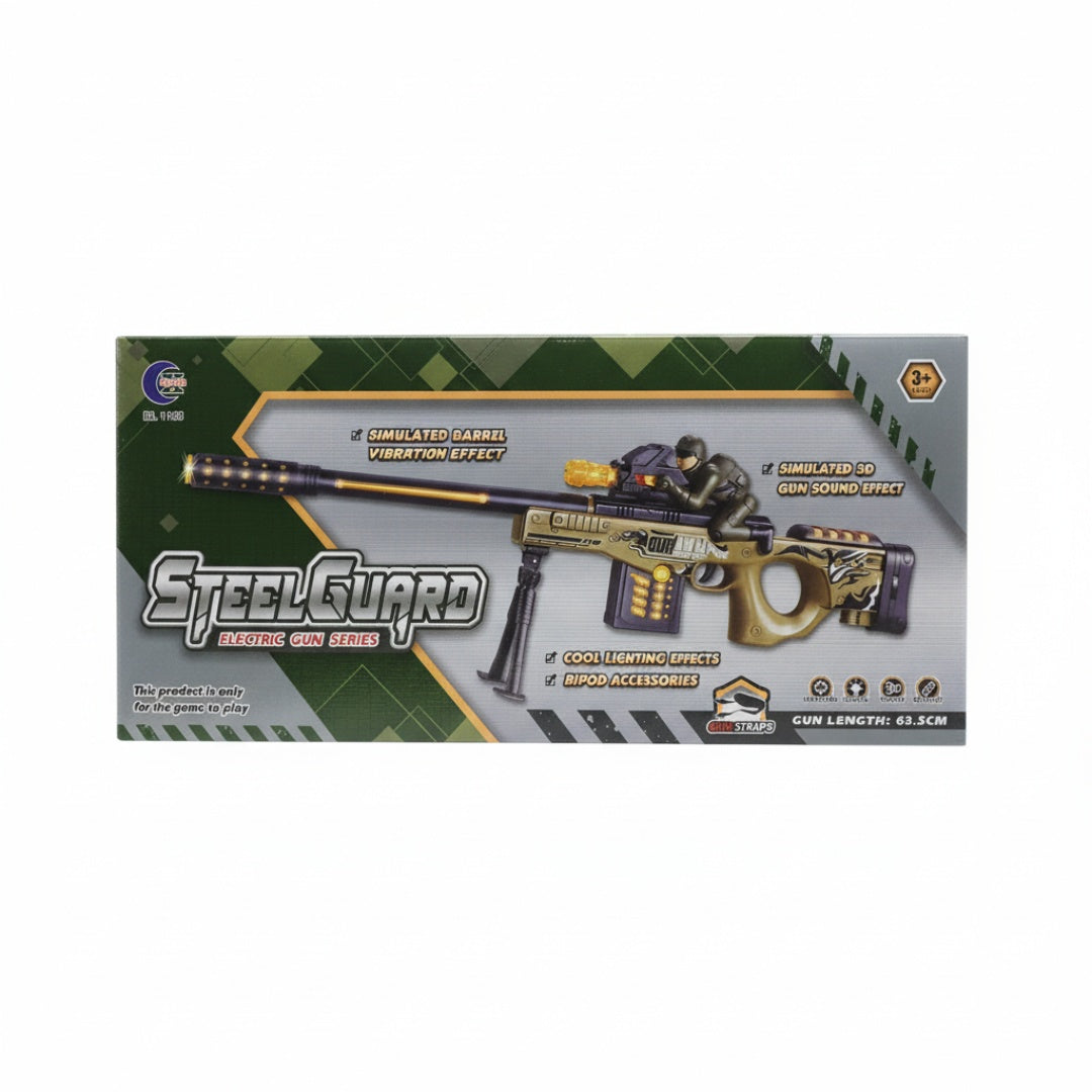 Pusca de jucărie cu sunete și lumini, plastic, Vibrating Spray Gun Z 13