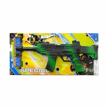 Pusca jucarie copii verde cu negru, model tactic, 43.5x14 cm