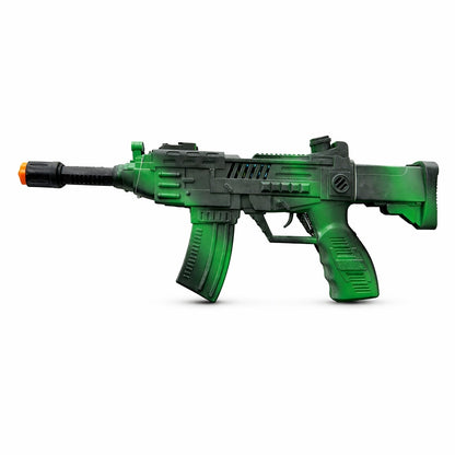 Pusca jucarie copii verde cu negru, model tactic, 43.5x14 cm