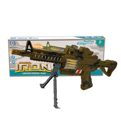 Pusca Jucarie Special Iron , 45 cm, cu Lumini, Sunete si Bipod, Model Militar Camuflaj
