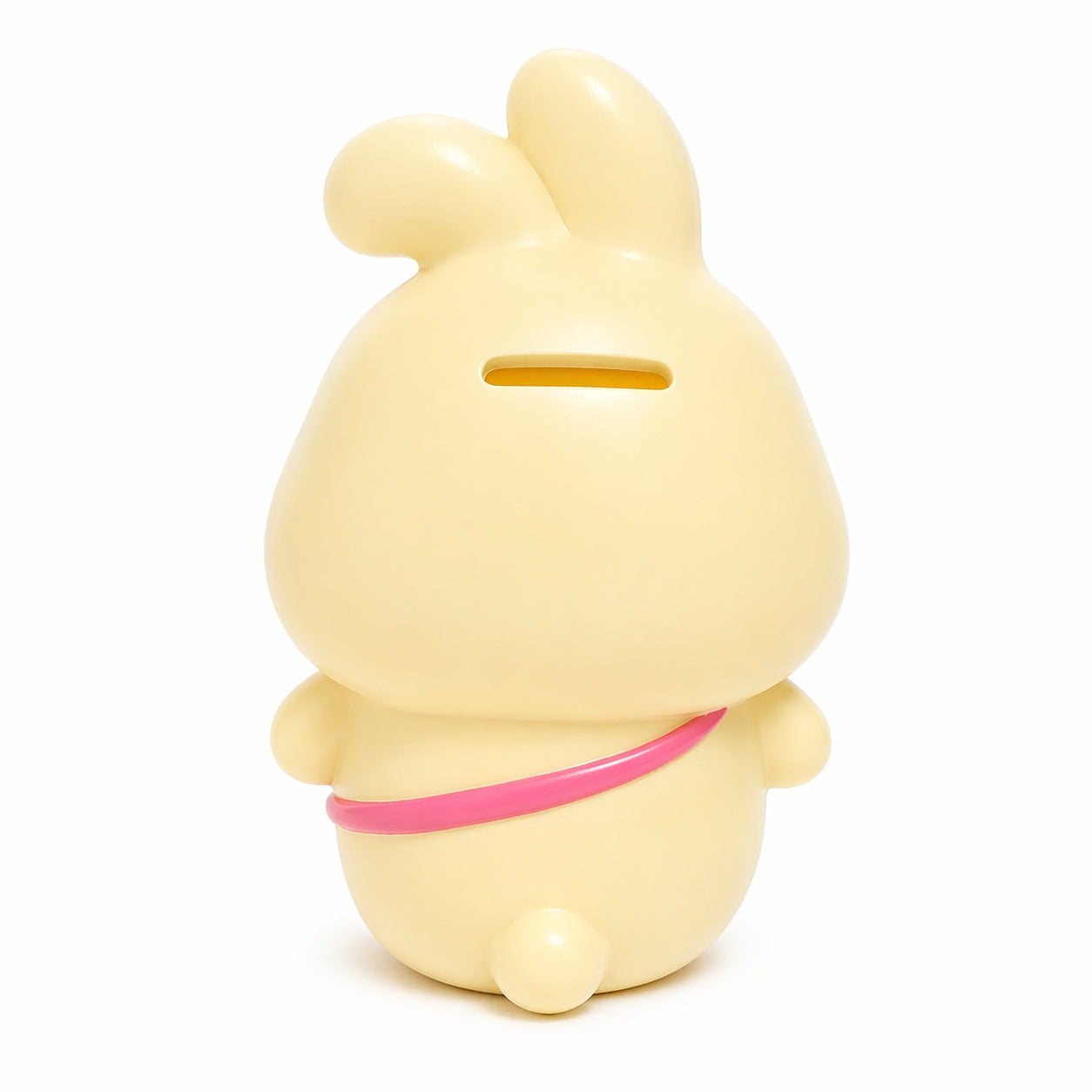 Pușculiță iepuraș crem, 20,5 cm, din plastic, cu capac inferior