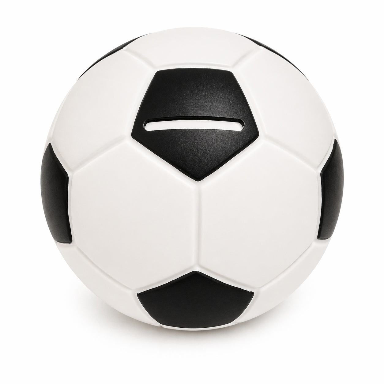 Pușculiță minge de fotbal, 13 cm, din plastic, cu capac inferior