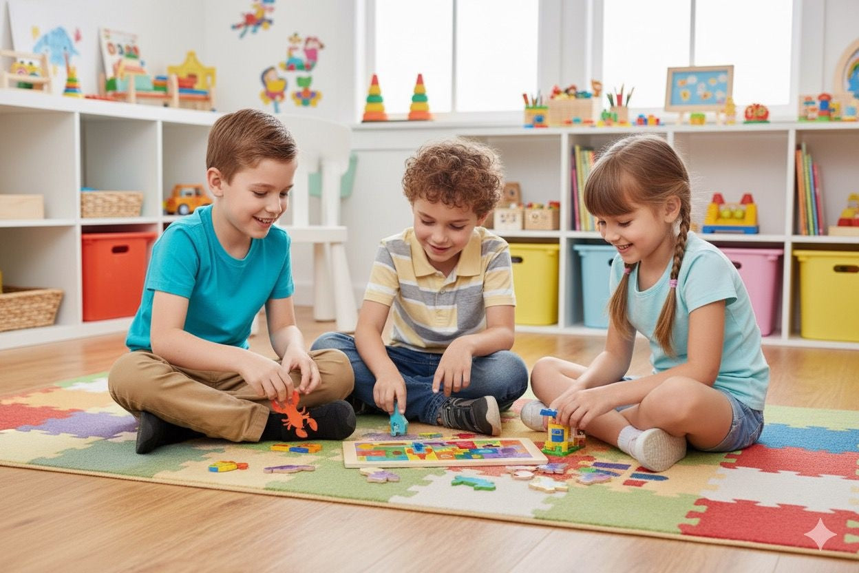 Puzzle Educativ din Lemn Tip Tetris , Modele cu Vehicule, Animale, Dinozauri si Creaturi Marine, 30x13cm