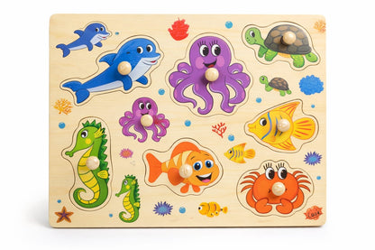 Puzzle Incastru din Lemn Educativ pentru Copii – Modele Diverse, 29x22cm