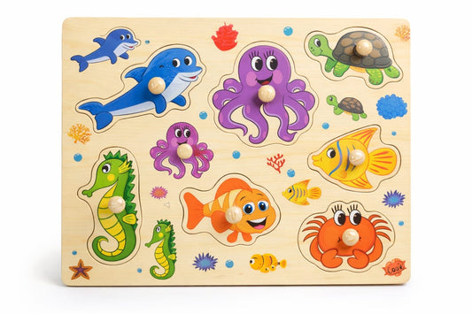 Puzzle Incastru din Lemn Educativ pentru Copii – Modele Diverse, 29x22cm