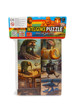 Puzzle Magnetic Inteligenta , Magnet Block , Model Creativ , 5+