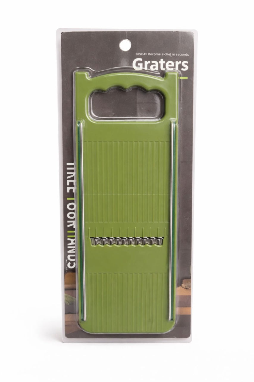Răzătoare de bucătărie tip mandolină, plastic Verde, control ergonomic