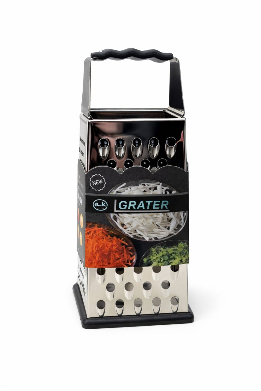 Răzătoare din oțel inoxidabil cu mâner ergonomic, multifuncțională, argintie