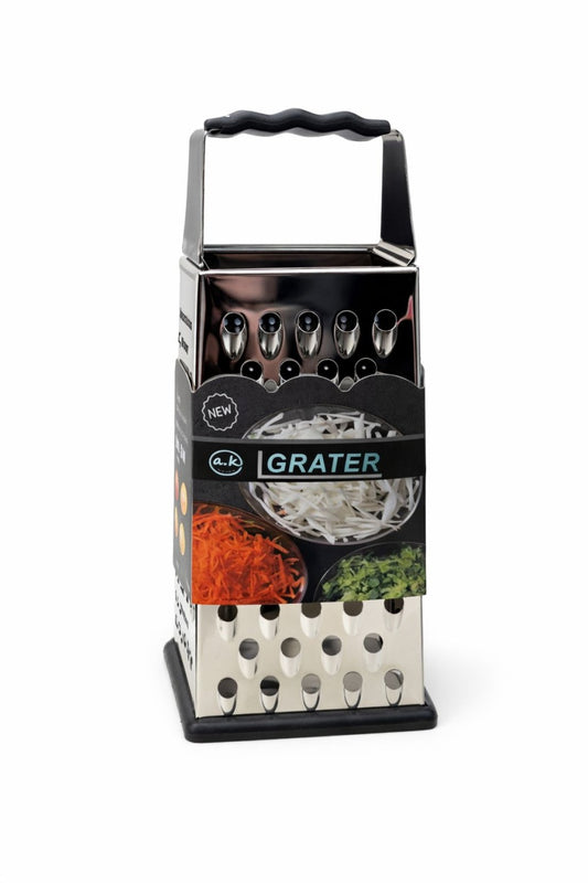 Răzătoare din oțel inoxidabil cu mâner ergonomic, multifuncțională, argintie