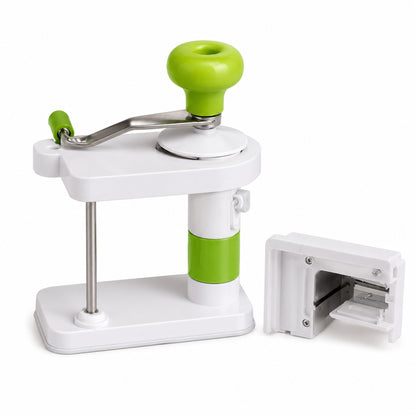 Răzătoare manuală pentru legume și varză cu manivelă și mâner ergonomic, alb