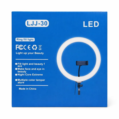 Ring light LED 30 cm cu suport telefon, lumina reglabila pentru selfie, video si makeup