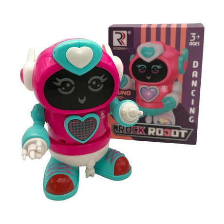 Robot Dansator 16x13 cm cu Lumini si Sunete , Jucarie Interactiva pentru Copii 3+