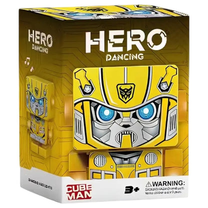 Robot erou dansator cu lumini și sunete, din plastic, 11.5x16x8 cm