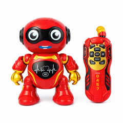 Robot interactiv cu telecomanda, dans, lumini si muzica, rosu