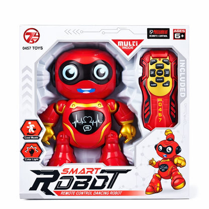 Robot interactiv cu telecomanda, dans, lumini si muzica, rosu