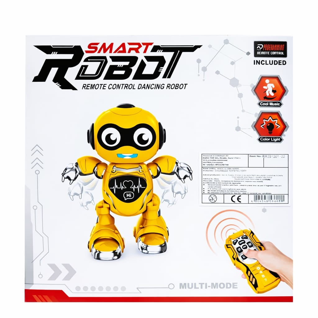 Robot interactiv cu telecomanda, dans, lumini si muzica, rosu