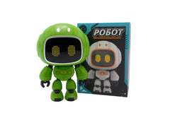 Robot Interactiv Verde 14.5x10 cm cu Lumini, Sunete si Ecran LED , Jucarie Inteligenta pentru Copii 3+