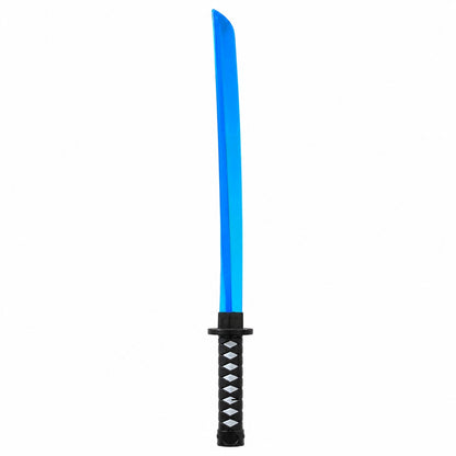 Sabie albastră cu teacă și lumini LED, 67 cm – sabie de jucărie din plastic pentru copii