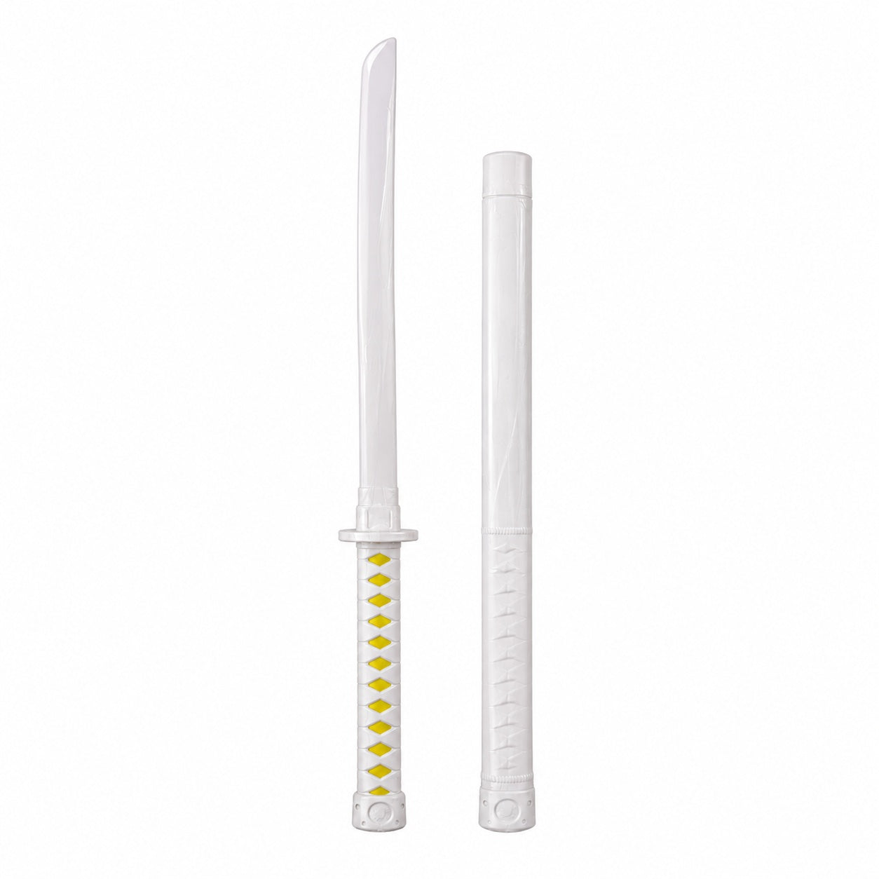 Sabie cu teacă și lumini LED, cu detalii galbene, 67 cm – sabie de jucărie din plastic