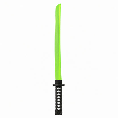Sabie verde cu teacă și lumini LED, 67 cm – sabie de jucărie din plastic pentru copii
