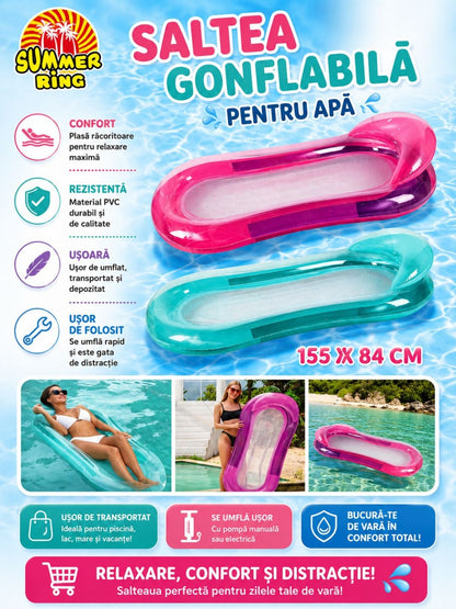 Saltea Gonflabila pentru Apa Albastra, 155x84cm, PVC Rezistent