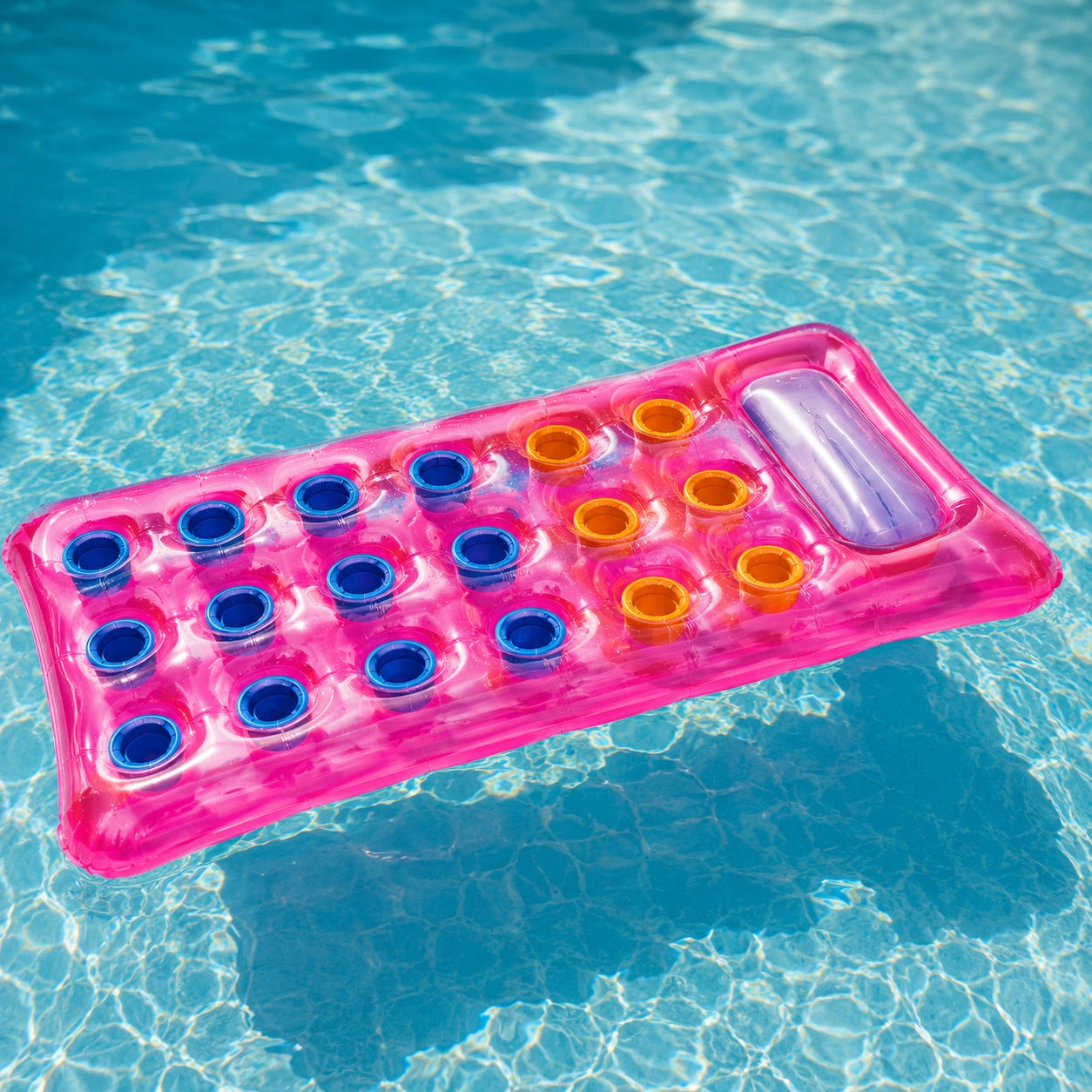 Saltea Gonflabila Roz pentru Piscina, 70 x 27 CM, cu Perna Integrata, PVC Premium