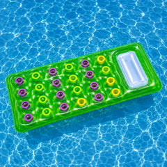 Saltea Gonflabila Verde pentru Piscina, 70 x 27 cm, cu Perna Integrata, PVC Premium
