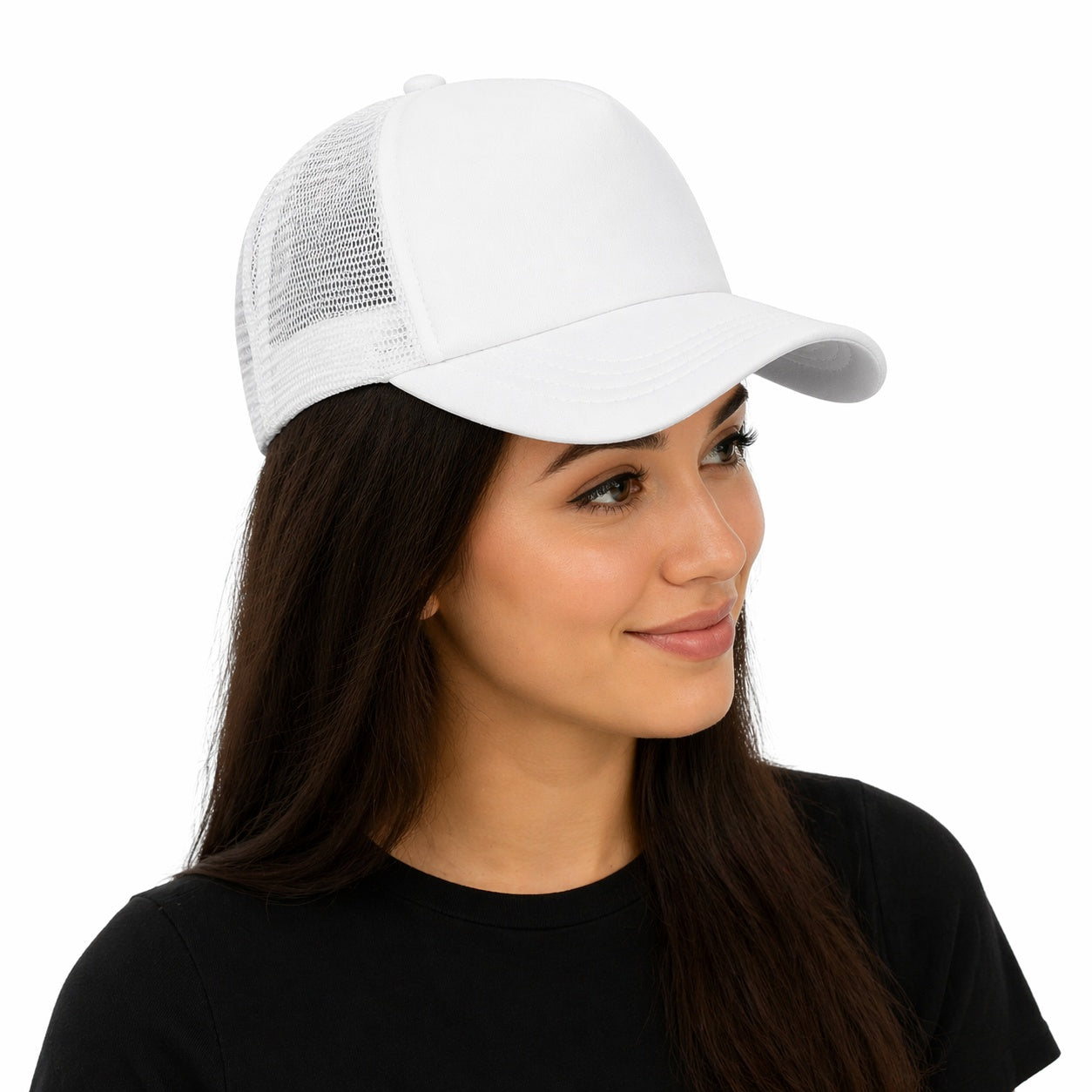 Sapca alba reglabila cu plasa, unisex, confortabila