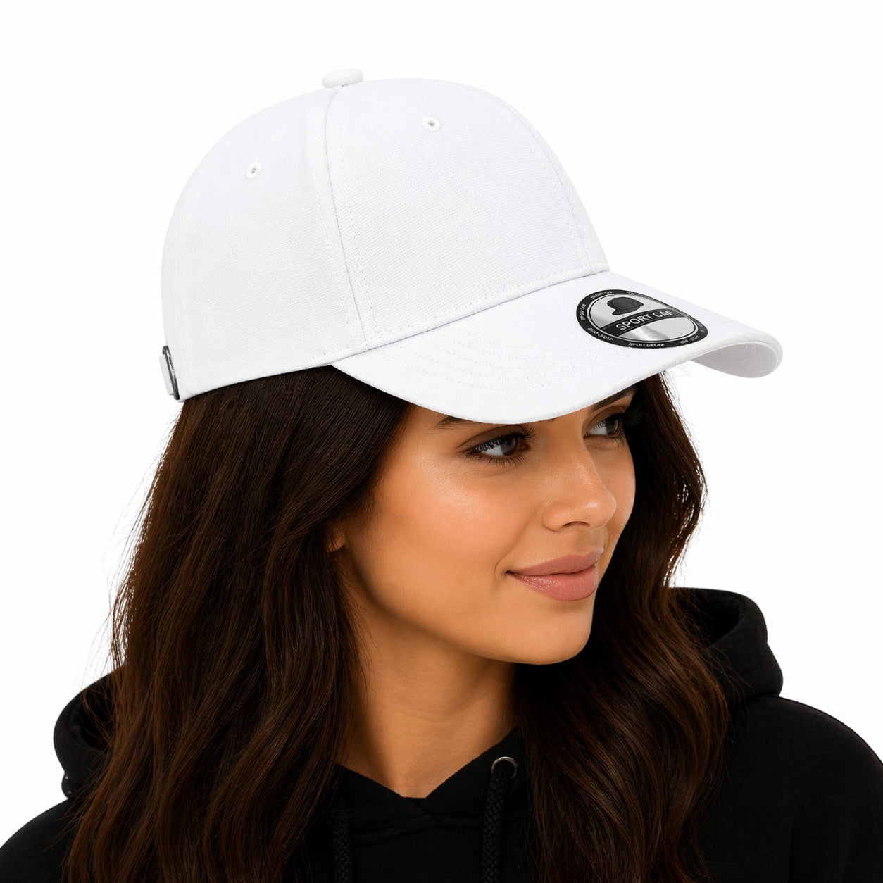Sapca alba reglabila unisex, stil casual simplu