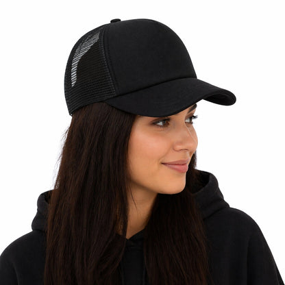 Sapca neagra reglabila cu plasa, unisex, confortabila