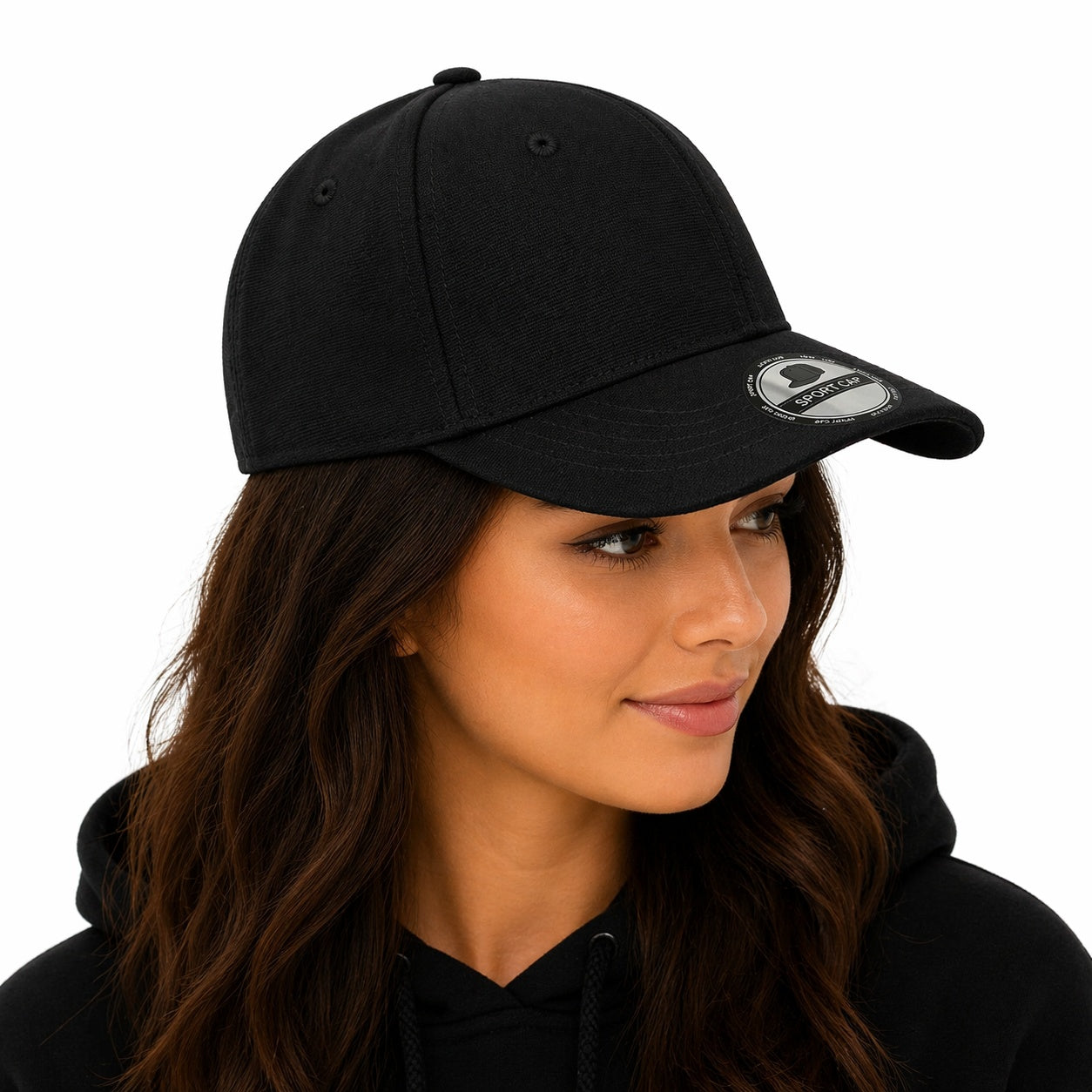 Sapca neagra reglabila unisex, stil casual simplu