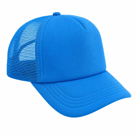 Sapca reglabila unisex cu plasa, albastru neon, usoara si confortabila