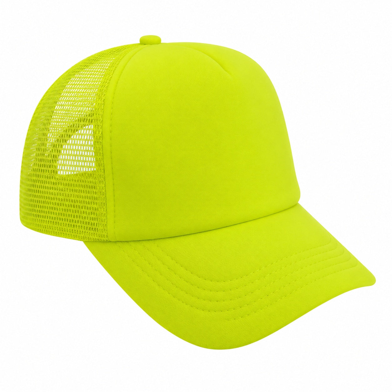 Sapca reglabila unisex cu plasa, galben neon, marime universala