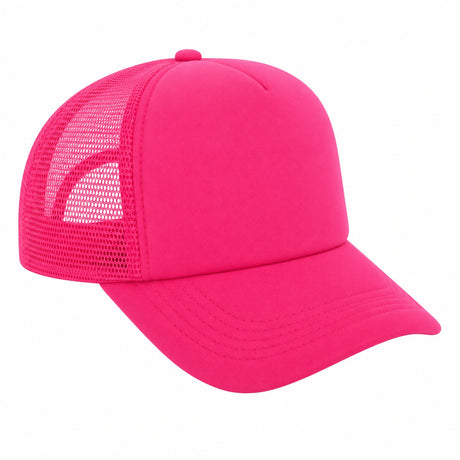 Sapca reglabila unisex cu plasa, roz neon, inchidere ajustabila si design casual