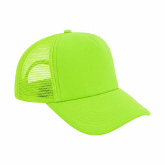 Sapca reglabila unisex cu plasa, verde neon, cozoroc curbat si inchidere ajustabila