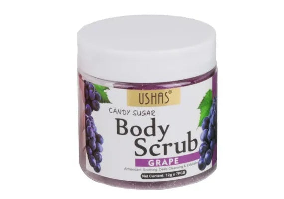 Scrub de Corp USHAS Candy Sugar cu Struguri 12g x 7 buc , Exfoliere Delicata si Revitalizare