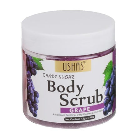 Scrub de Corp USHAS Candy Sugar cu Struguri 12g x 7 buc , Exfoliere Delicata si Revitalizare