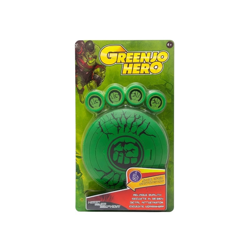 Scut de Joaca Verde cu lansator discuri , Design Cracked Punch , 30x17 cm