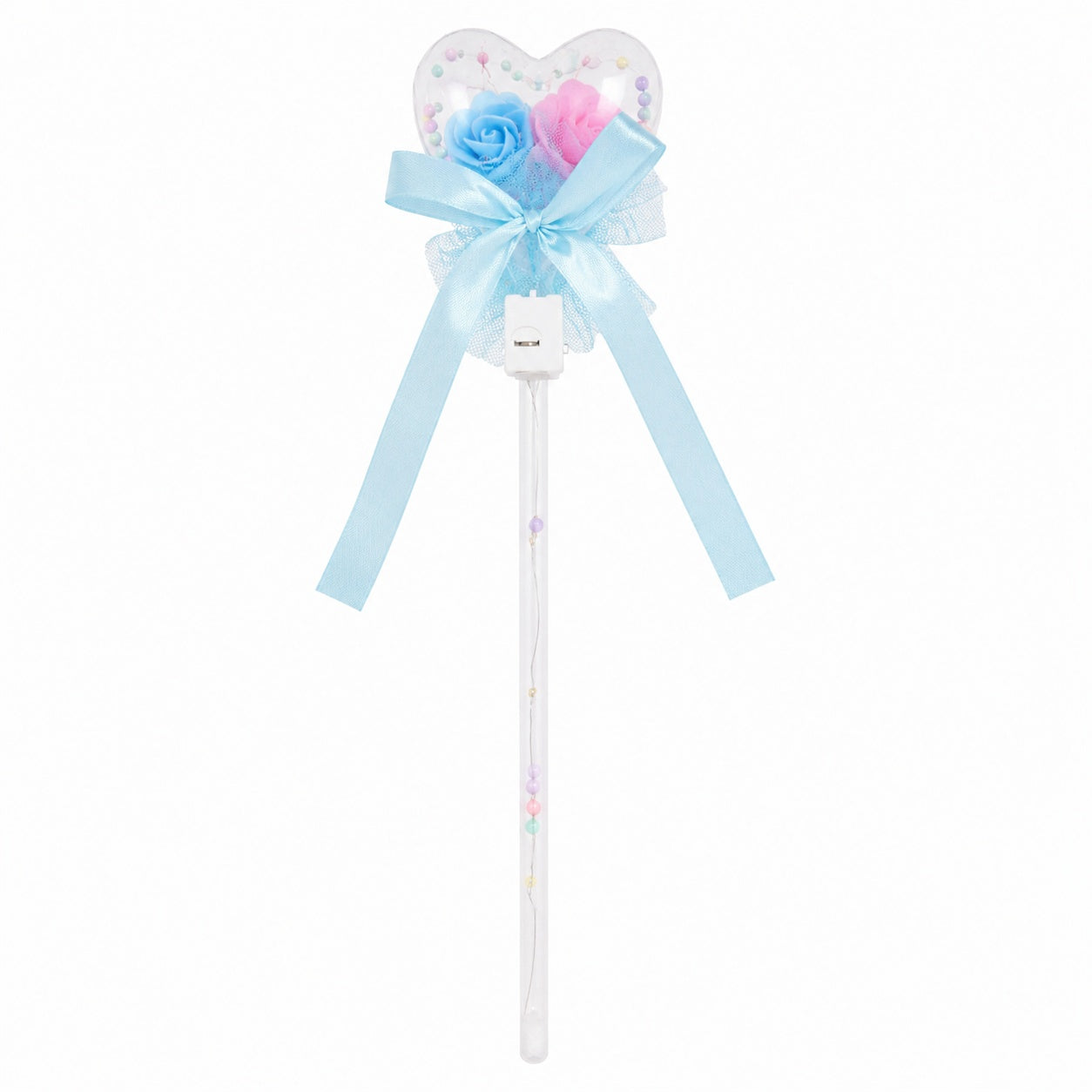 Set 10 baghete cu lumini LED albastre in forma de inima pentru copii, efect multicolor
