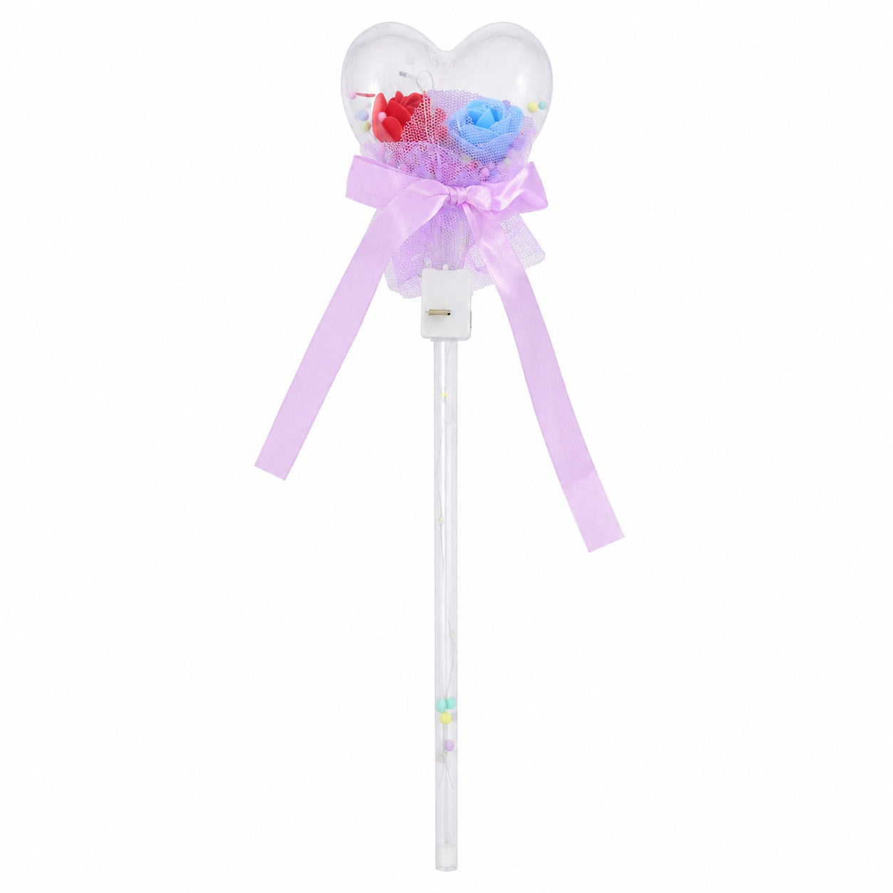 Set 10 baghete cu lumini LED roz deschis in forma de inima pentru copii