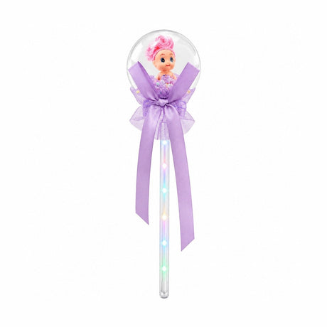 Set 10 baghete magice cu lumini LED mov si papusica in glob pentru copii