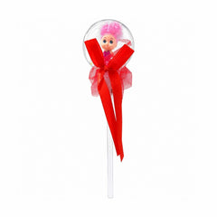 Set 10 baghete magice cu lumini LED rosii si papusica pentru copii, efect multicolor