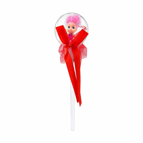 Set 10 baghete magice cu lumini LED rosii si papusica pentru copii, efect multicolor