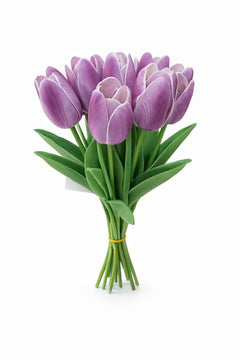 Set 10 lalele artificiale mov elegant soft touch fir individual 33cm
