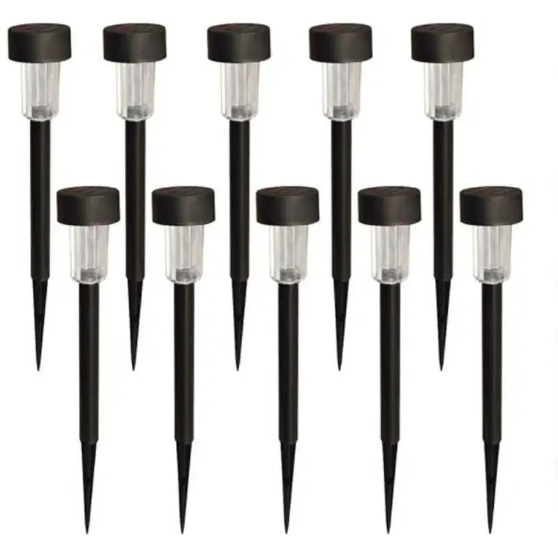 Set 10 Lampi Solare Gradina cu LED Lumina Calda, Iluminat Exterior Alei, Tarus Pamant