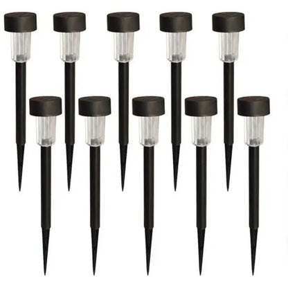 Set 10 Lampi Solare Gradina cu LED Lumina Calda, Iluminat Exterior Alei, Tarus Pamant