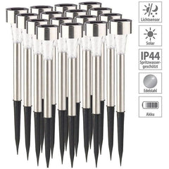 Set 10 Lampi Solare Gradina LED, Lumina Calda, Inox, Tarus Exterior, 36 cm