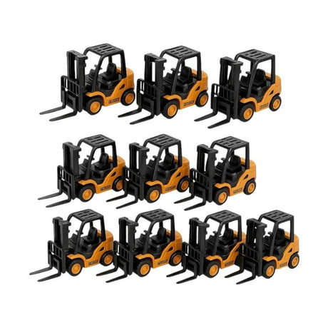 Set 10 Stivuitor jucarie mecanic , utilaj logistic pentru copii 3+